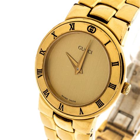 gold watch gucci|gucci gold watch women's.